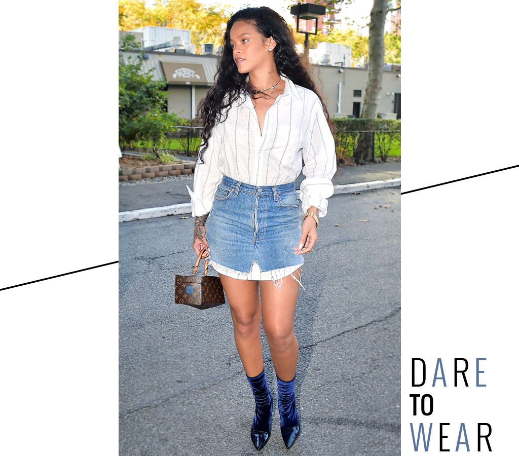 Rihanna S Edgy Shirt Dress Trick Is Actually Amazing E Online